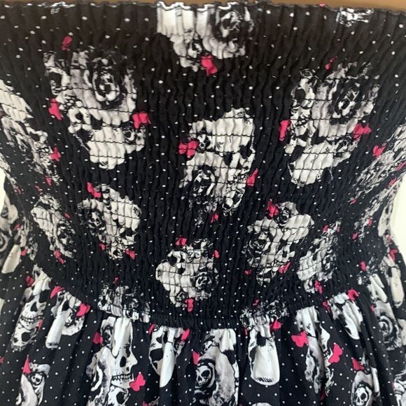 Hot Topic Sz Large 💯 Cotton Skulls Skeletons Butterfly’s Spaghetti Strap Dress - Picture 7 of 8